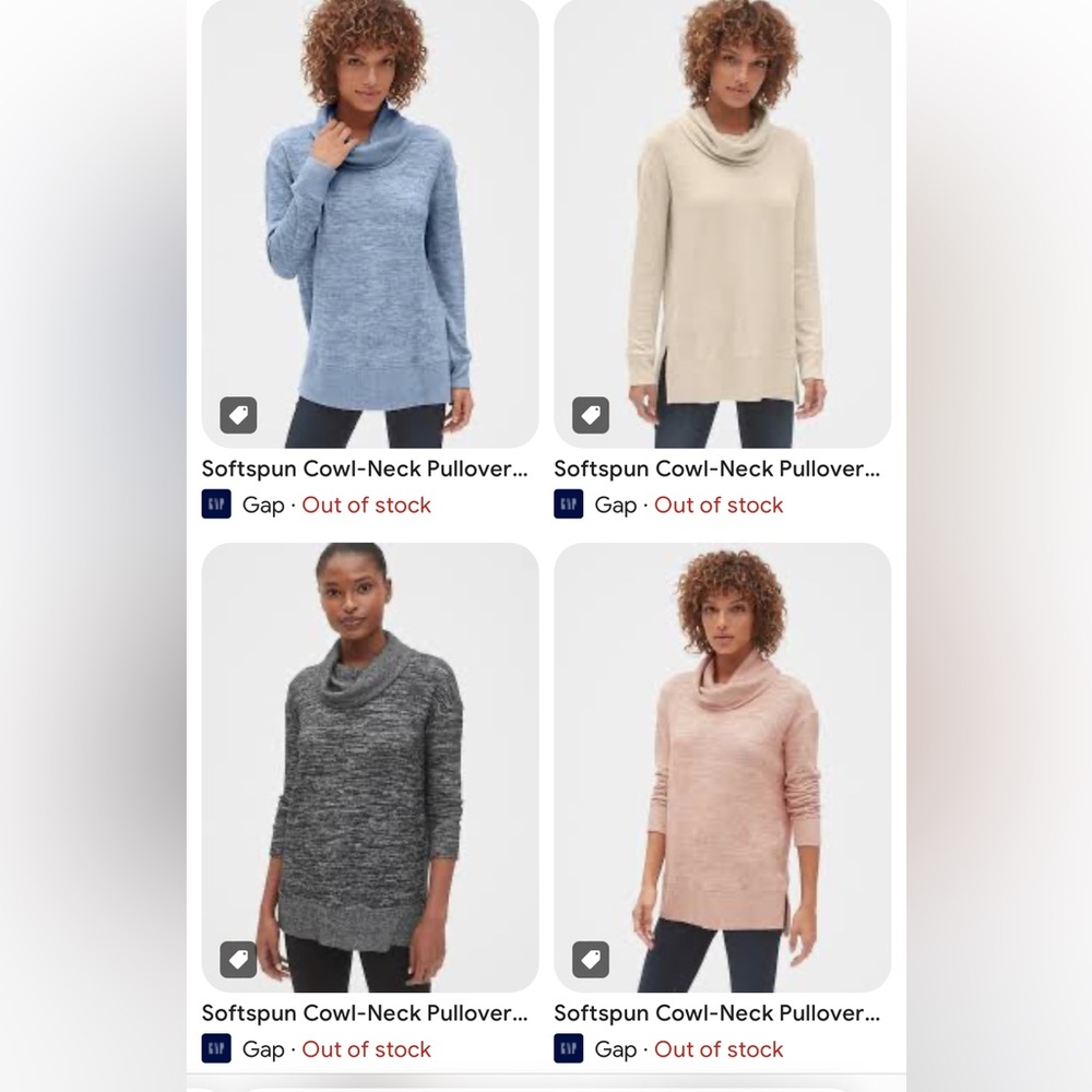 NWOT GAP soft spun cowl neck pullover sweater with rib knit details! Size Small - Picture 13 of 16